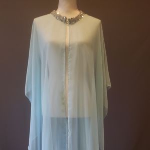 Light Blue sheer cape with decorative collar